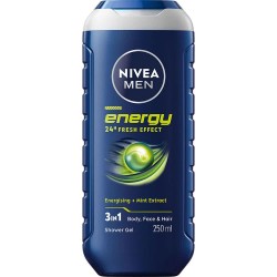хигиена,тяло,nivea,men,energy,250,ml,shower,gel,clear,(blue,white)