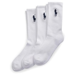 чорапи,мъжки,чорапи,дамски,чорапи,polo,ralph,lauren,449865823,crew,socks,3,pairs,white,(white)