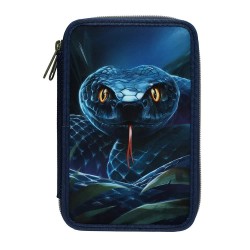 Dino world Adventure World Double With Snake (0413977) pencil case - Blue (Blue / Orange) канцеларски,принадлежности,dino,world,adventure,world,double,with,snake,(0413977),pencil,case,blue,(blue,orange)