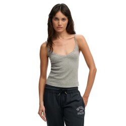 Потник Superdry Athletic Essentials V Neck Pointelle Cami Sleeveless Top - Grey (Grey Marl) потник,дамски,топове,superdry,athletic,essentials,v,neck,pointelle,cami,sleeveless,top,grey,(grey,marl)
