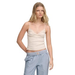 Потник Superdry Athletic Essentials V Neck Waffle Cami Sleeveless Top - Beige (Rose Blush Pink Stripe) потник,дамски,топове,superdry,athletic,essentials,v,neck,waffle,cami,sleeveless,top,beige,(rose,blush,pink,stripe)