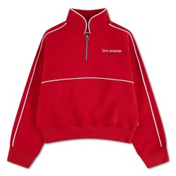 Блуза Levi´s ® Meet And Greet half zip sweatshirt - Red (Egret) блуза,детски,блузи,levi´s,®,meet,and,greet,half,zip,sweatshirt,red,(egret)