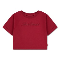 Тениска Levi´s ® Meet And Greet Script 3D short sleeve T-shirt - Red (Deep Claret) тениска,мъжки,тениски,дамски,тениски,levi´s,®,meet,and,greet,script,3d,short,sleeve,t,shirt,red,(deep,claret)