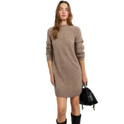 Рокля Pepe jeans Adami long sleeve short dress - Brown (Dark Stone Beige) рокля,дамски,поли,и,рокли,pepe,jeans,adami,long,sleeve,short,dress,brown,(dark,stone,beige)
