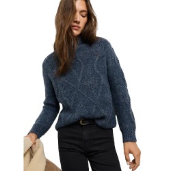 Блуза Pepe jeans Agata high neck sweater - Blue (Steel Blue) блуза,мъжки,пуловери,дамски,пуловери,pepe,jeans,agata,high,neck,sweater,blue,(steel,blue)