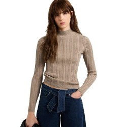 Блуза Pepe jeans Anna high neck sweater - Beige (Dark Stone Beige) блуза,мъжки,пуловери,дамски,пуловери,pepe,jeans,anna,high,neck,sweater,beige,(dark,stone,beige)