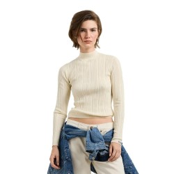 Блуза Pepe jeans Anna high neck sweater - Beige (Mousse White) блуза,мъжки,пуловери,дамски,пуловери,pepe,jeans,anna,high,neck,sweater,beige,(mousse,white)