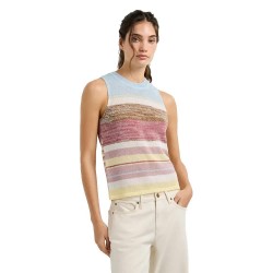 Тениска Pepe jeans Anya sleeveless T-shirt - Multicolor (Dark Blush Pink) тениска,мъжки,тениски,дамски,тениски,pepe,jeans,anya,sleeveless,t,shirt,multicolor,(dark,blush,pink)