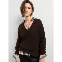Блуза Pepe jeans Ashley v neck sweater - Brown (Trail Brown) блуза,мъжки,пуловери,дамски,пуловери,pepe,jeans,ashley,v,neck,sweater,brown,(trail,brown)