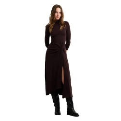 рокля,дамски,поли,и,рокли,pepe,jeans,baker,long,sleeve,long,dress,brown,(chocolate,brown)