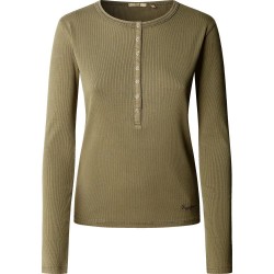 Тениска Pepe jeans Blanca long sleeve T-shirt - Green (Khaki Green) тениска,мъжки,тениски,дамски,тениски,pepe,jeans,blanca,long,sleeve,t,shirt,green,(khaki,green)