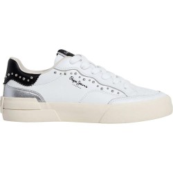 Маратонки Pepe jeans Milan Iron trainers - White (Silver) маратонки,мъжки,маратонки,дамски,маратонки,pepe,jeans,milan,iron,trainers,white,(silver)
