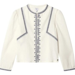 Pepe jeans Nevya long sleeve blouse - White (Mousse White) дамски,блузи,pepe,jeans,nevya,long,sleeve,blouse,white,(mousse,white)