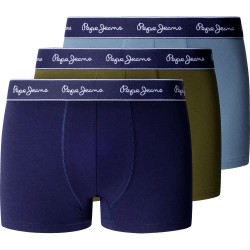 Боксерки Pepe jeans PMU100013 Trunk boxers 3 units - Multicolor (Marsh Green) боксерки,мъжко,бельо,pepe,jeans,pmu100013,trunk,boxers,3,units,multicolor,(marsh,green)