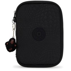 Kipling 100 Pens pencil case - Black (Dimensional Emb) ученически,принадлежности,kipling,100,pens,pencil,case,black,(dimensional,emb)