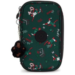 Kipling 50 Pens pencil case - Green (Soccer Print) ученически,принадлежности,kipling,50,pens,pencil,case,green,(soccer,print)