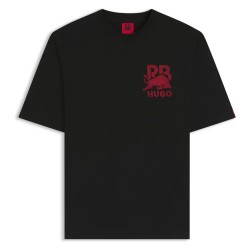 Тениска HUGO Delel RB 10273257 short sleeve T-shirt - Black (Black) тениска,мъжки,тениски,дамски,тениски,hugo,delel,rb,10273257,short,sleeve,t,shirt,black,(black)
