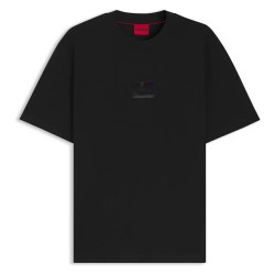 Тениска HUGO Dumeon 10267594 short sleeve T-shirt - Black (Black) тениска,мъжки,тениски,дамски,тениски,hugo,dumeon,10267594,short,sleeve,t,shirt,black,(black)
