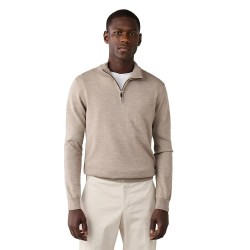 Блуза Façonnable Merino half zip sweater - Beige (Grain Beige) блуза,мъжки,пуловери,дамски,пуловери,façonnable,merino,half,zip,sweater,beige,(grain,beige)