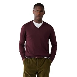 Блуза Façonnable Merino v neck sweater - Purple (Aubergine Purple) блуза,мъжки,пуловери,дамски,пуловери,façonnable,merino,v,neck,sweater,purple,(aubergine,purple)