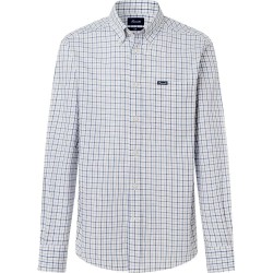 Карирана риза Façonnable Poplin Check long sleeve shirt - White (Reed Beige) карирана,риза,дамски,ризи,мъжки,ризи,façonnable,poplin,check,long,sleeve,shirt,white,(reed,beige)