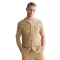 Риза с къс ръкав Scotch & soda 183777 short sleeve shirt - Brown (Glitch Geo Travertine) риза,с,къс,ръкав,дамски,ризи,мъжки,ризи,scotch,&,soda,183777,short,sleeve,shirt,brown,(glitch,geo,travertine)