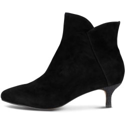 Woden Saga Zip S heel booties - Black (Black) дамски,боти,мъжки,боти,woden,saga,zip,s,heel,booties,black,(black)