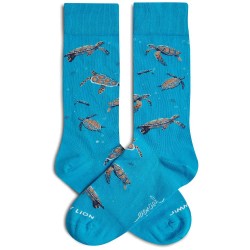 Чорапи Jimmy lion Pura Vida Hawksbill Turtle long socks - Blue (Turquoise) чорапи,мъжки,чорапи,дамски,чорапи,jimmy,lion,pura,vida,hawksbill,turtle,long,socks,blue,(turquoise)
