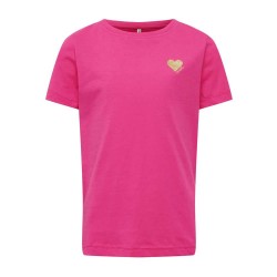 Тениска Only Kogkita short sleeve T-shirt - Pink (Fuchsia Purple / Print Gold Glitter Heart) тениска,мъжки,тениски,дамски,тениски,only,kogkita,short,sleeve,t,shirt,pink,(fuchsia,purple,print,gold,glitter,heart)
