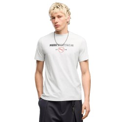 Тениска Puma Class Graphic short sleeve T-shirt - White (White Glow Heather) тениска,мъжки,тениски,дамски,тениски,puma,class,graphic,short,sleeve,t,shirt,white,(white,glow,heather)