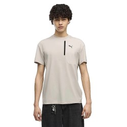 Тениска Puma Tech Pocket short sleeve T-shirt - Beige (Silver Fog) тениска,мъжки,тениски,дамски,тениски,puma,tech,pocket,short,sleeve,t,shirt,beige,(silver,fog)
