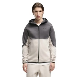 Блуза Puma Tech Slim Elevated full zip sweatshirt - Grey (Silver Fog) блуза,мъжки,пуловери,puma,tech,slim,elevated,full,zip,sweatshirt,grey,(silver,fog)