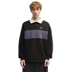 Puma T7 Relaxed long sleeve polo - Black (Puma Black) дамски,блузи,с,яка,мъжки,блузи,с,яка,puma,t7,relaxed,long,sleeve,polo,black,(puma,black)