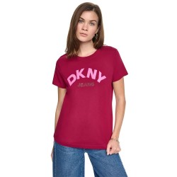 Тениска DKNY Arched short sleeve T-shirt - Red (Beet / Taffy Red) тениска,мъжки,тениски,дамски,тениски,dkny,arched,short,sleeve,t,shirt,red,(beet,taffy,red)