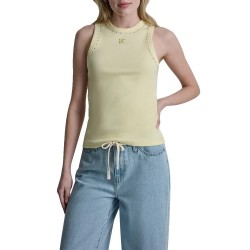 Тениска DKNY DW5900273 sleeveless T-shirt - Yellow (Pastel Yellow) тениска,мъжки,тениски,дамски,тениски,dkny,dw5900273,sleeveless,t,shirt,yellow,(pastel,yellow)