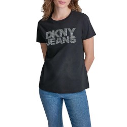 Тениска DKNY DW5900278 short sleeve T-shirt - Black (Black / Clear Black) тениска,мъжки,тениски,дамски,тениски,dkny,dw5900278,short,sleeve,t,shirt,black,(black,clear,black)