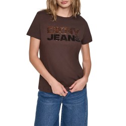 Тениска DKNY DW5900338 short sleeve T-shirt - Brown (Espresso / Espresso Brown) тениска,мъжки,тениски,дамски,тениски,dkny,dw5900338,short,sleeve,t,shirt,brown,(espresso,espresso,brown)