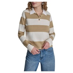 DKNY DW7000681 long sleeve polo - Beige (Travertine / Eggnog) дамски,блузи,с,яка,мъжки,блузи,с,яка,dkny,dw7000681,long,sleeve,polo,beige,(travertine,eggnog)