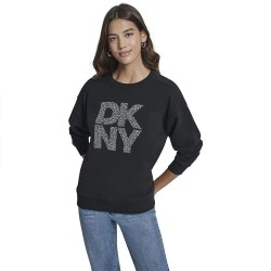 блуза,дамски,блузи,dkny,stacked,new,york,sweatshirt,black,(black,silver,black)