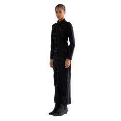 рокля,дамски,поли,и,рокли,wrangler,cinched,waist,maxi,long,sleeve,dress,black,(black,fade)