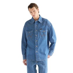 Риза с дълъг ръкав Wrangler Super Jeans Western long sleeve shirt - Blue (Cowboy Fade) риза,с,дълъг,ръкав,дамски,ризи,мъжки,ризи,wrangler,super,jeans,western,long,sleeve,shirt,blue,(cowboy,fade)