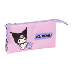 Safta Triple Kuromi pencil case - Pink (Multicolor) ученически,принадлежности,safta,triple,kuromi,pencil,case,pink,(multicolor)
