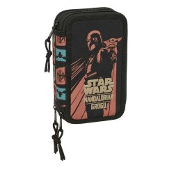 Safta Triple Mandalorian & Grogu pencil case 37 units - Black (Multicolor) ученически,принадлежности,safta,triple,mandalorian,&,grogu,pencil,case,37,units,black,(multicolor)