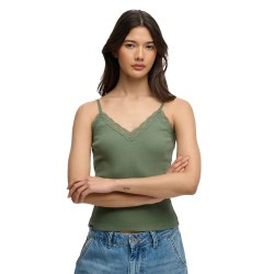тениска,мъжки,тениски,дамски,тениски,superdry,essential,lace,trim,sleeveless,t,shirt,green,(laurel,khaki)