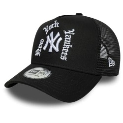 Шапка New era Wordmark Trucker New York Yankees cap - Black (Black) шапка,всички,шапки,new,era,wordmark,trucker,new,york,yankees,cap,black,(black)