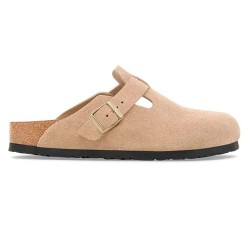 Birkenstock Boston BS Suede Leather clogs - Beige (Sandcastle) дамски,сандали,и,чехли,мъжки,сандали,мъжки,джапанки,и,чехли,birkenstock,boston,bs,suede,leather,clogs,beige,(sandcastle)