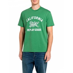 Тениска Replay M12BE.010.00QMJ T-shirt - Green (Vineyard Green) тениска,мъжки,тениски,дамски,тениски,replay,m12be.010.00qmj,t,shirt,green,(vineyard,green)