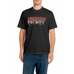 Тениска Replay M12BF.003.00QMJ T-shirt - Black (Black) тениска,мъжки,тениски,дамски,тениски,replay,m12bf.003.00qmj,t,shirt,black,(black)