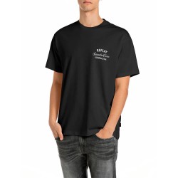 Тениска Replay M12BF.009.7242KW T-shirt - Black (Black) тениска,мъжки,тениски,дамски,тениски,replay,m12bf.009.7242kw,t,shirt,black,(black)