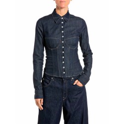 Replay W000S.000.839007 shirt - Blue (Dark Blue) дамски,ризи,мъжки,ризи,replay,w000s.000.839007,shirt,blue,(dark,blue)